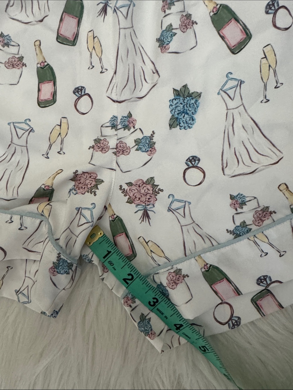 Mud Pie White Bride Floral Pajama Sleepwear Shorts Size M - Picture 14 of 14